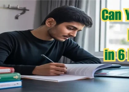 Focused student preparing to crack NEET in 6 months with books, timetable, and study plan