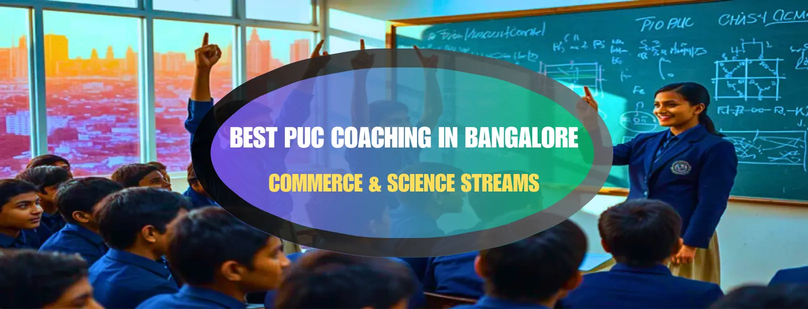 Students attending PUC coaching in Bangalore classroom